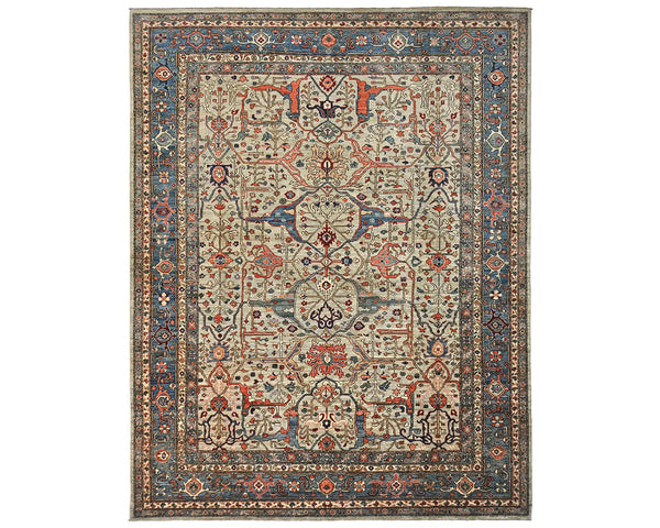 9x12 Gray Aryana Afghan Hand Knotted Veg Dye Wool Area Rug